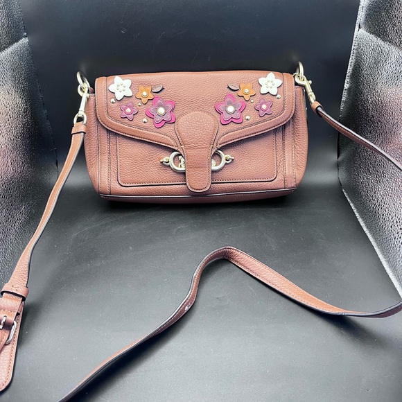 Handbags - Brown Floral Women's Bag